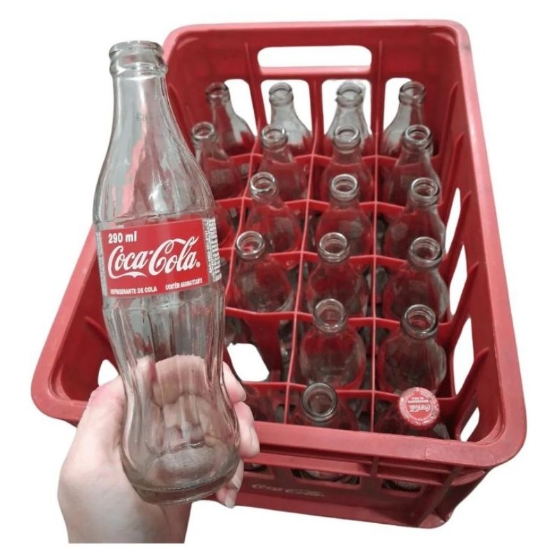 Caixa Coca cola engradado completo 24 garrafas ks 290 ml de vidro sem tampa caixa completa na promoção
