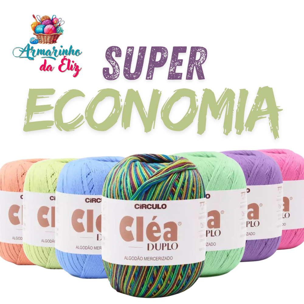 Linha Fio de Crochê Cléa Duplo Circulo 150G - 508m em Oferta na Shopee