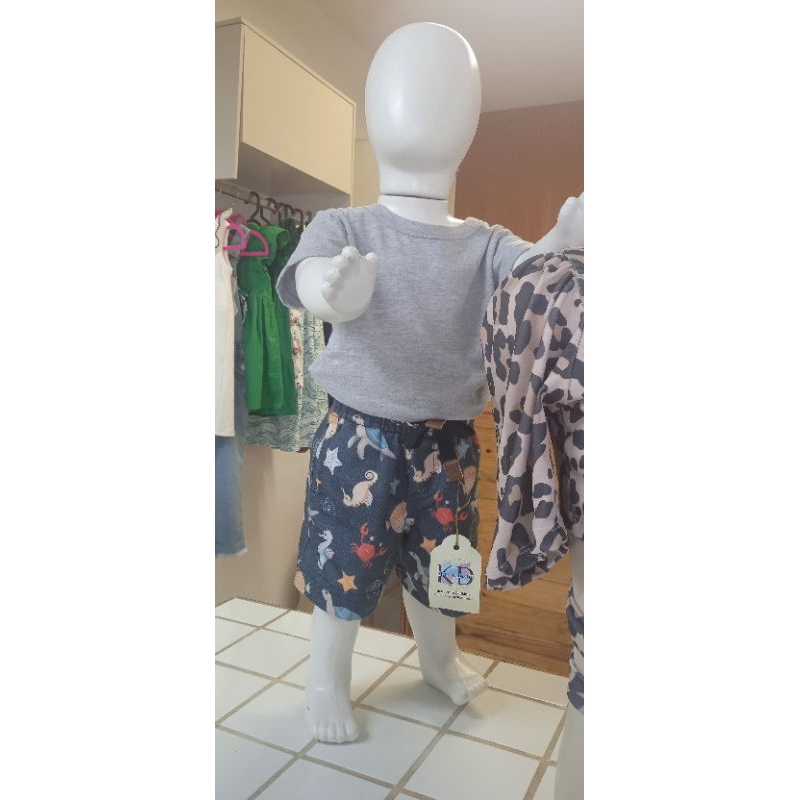 conjunto infantil bermuda moletom e camisa Brandili