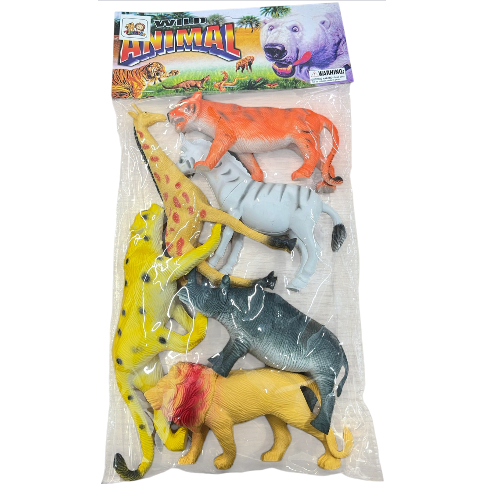 Kit 6 Animais Selvagens Emborrachados Grandes