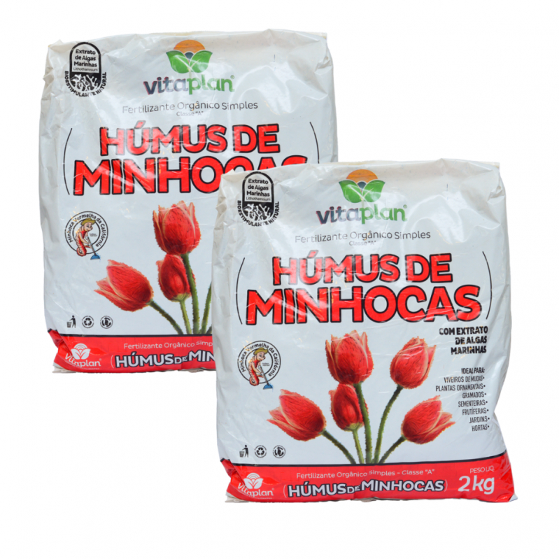 Fertilizante Orgânico Húmus de Minhoca (2Kg) VITAPLAN Substrato Terra