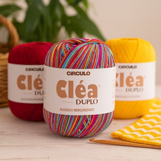 🧵 Linha Cléa Duplo Círculo 150g - Fio 100% algodão para Crochê e Tricô - Linha para Crochê em Oferta na Shopee