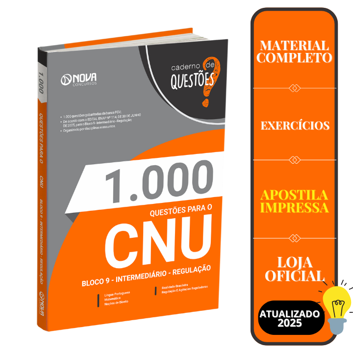 Imagem Livro 1.000 Questões Gabaritadas CNU - Bloco 9 - Intermediário - Regulação