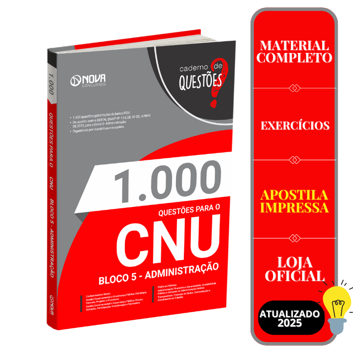 Imagem Livro 1.000 Questões Gabaritadas CNU - Bloco 5 - Administração