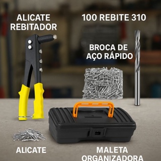 ALICATE REBITADOR COM  REBITES + BROCA DE AÇO RÁPIDO, REBITADEIRA ESSE ANÚNCIO POSSUI VARIAÇÕES em Oferta na Shopee