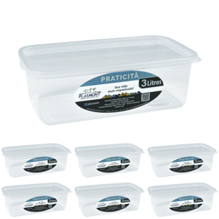 Kit 20 Potes Herméticos 3L C/ Tampa – Marmita Jumbo Freezer Geladeira Cozinha Organizada Alimentos em Oferta na Shopee