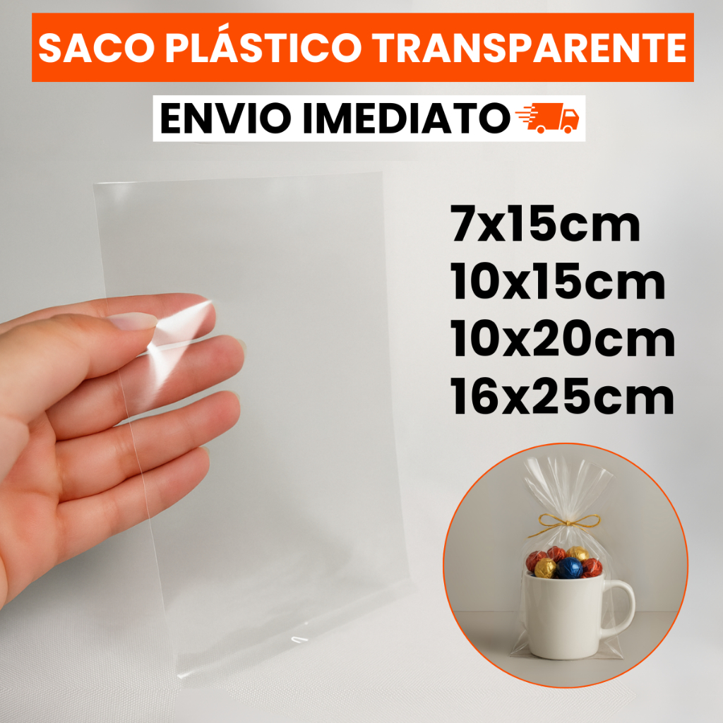 Sacos Transparente Brilhoso Sem Aba Variedades Lembrancinha Mimo Brindes Loja Diversas Utilidades PP