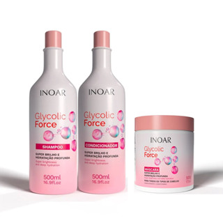 Inoar Kit Glycolic Shampoo e Condicionador 500ml + Máscara 500g em Oferta na Shopee