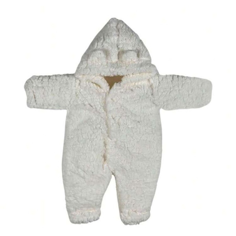 Macacão bebê carapinha com capuz e orelhinhas, tamanhos Rn ao 1 ano