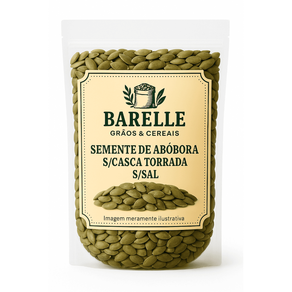 Semente de Abóbora Torrada s/Casca s/Sal Premium Barelle 250g em Oferta na Shopee