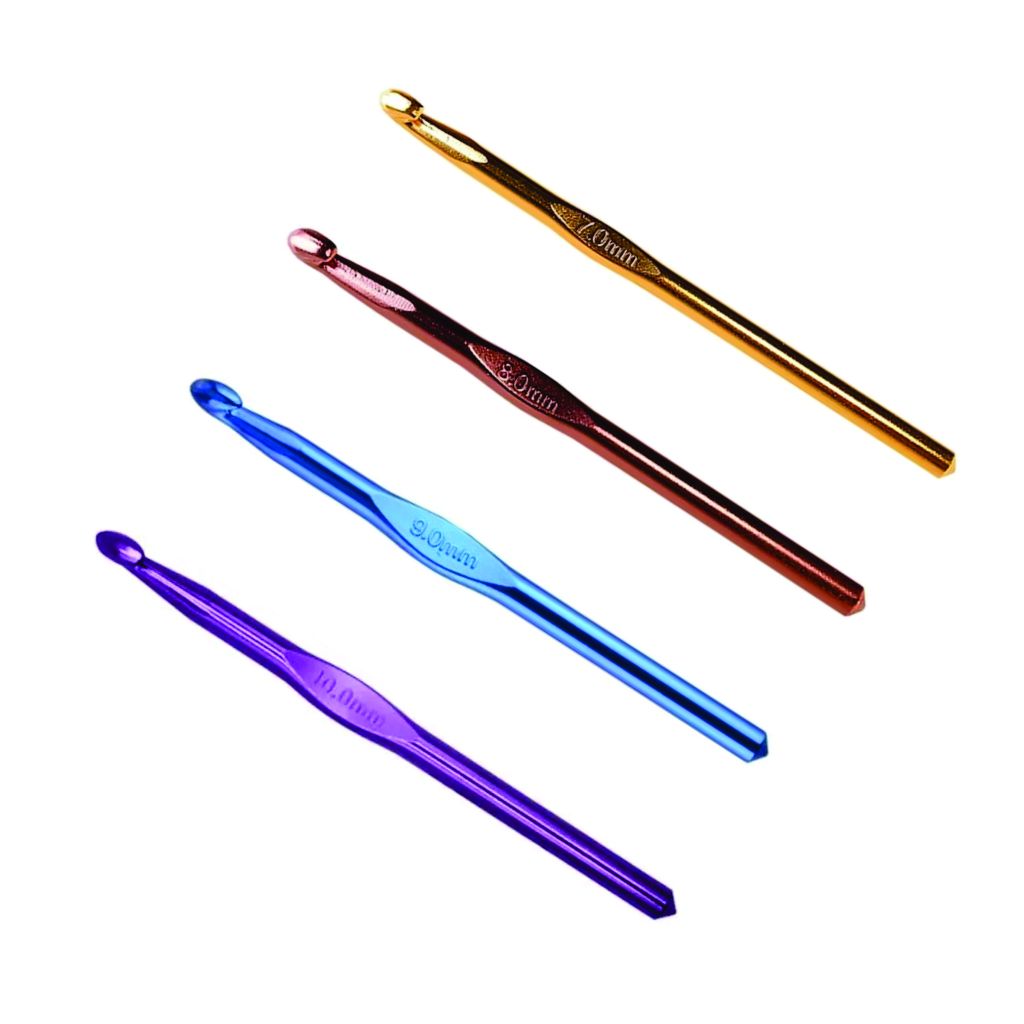 Kit 4 Agulhas Crochê Alumínio Numero 7, 8, 9 e 10 - Fio Malha em Oferta na Shopee
