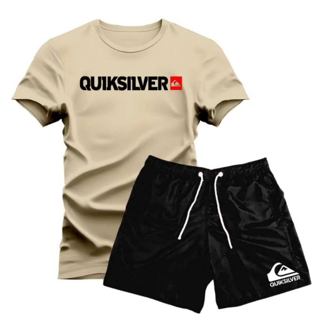 Camiseta Masculina Algodão Short Tactel Masculino Camisas Estilosa Bermuda Mauricinho em Oferta na Shopee