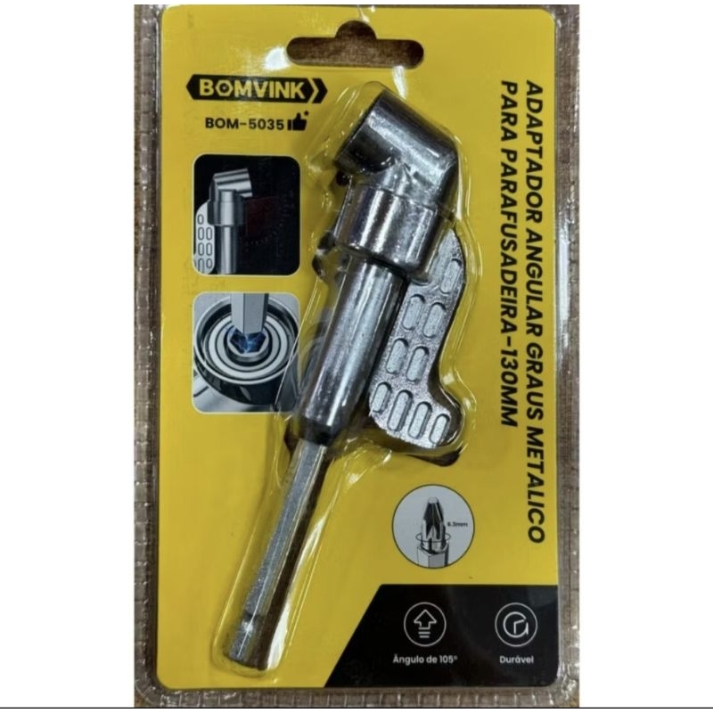 Adaptador Angular Para Parafusadeira e Furadeira 105° Curto ou Longo BOM-5035/BOM-5036
