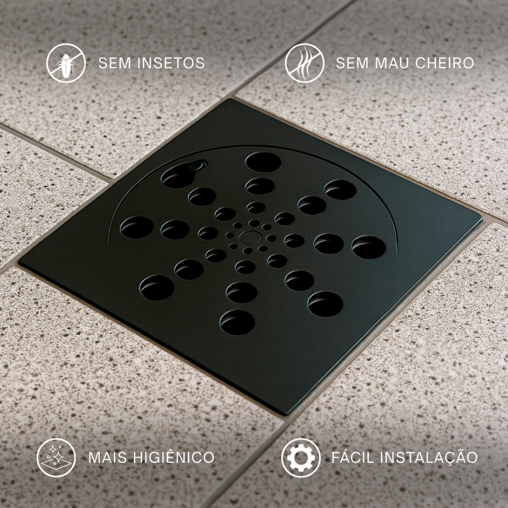 Grelha Ralo Quadrado de Abs 10X10 Abre e Fecha Preto em Oferta na Shopee