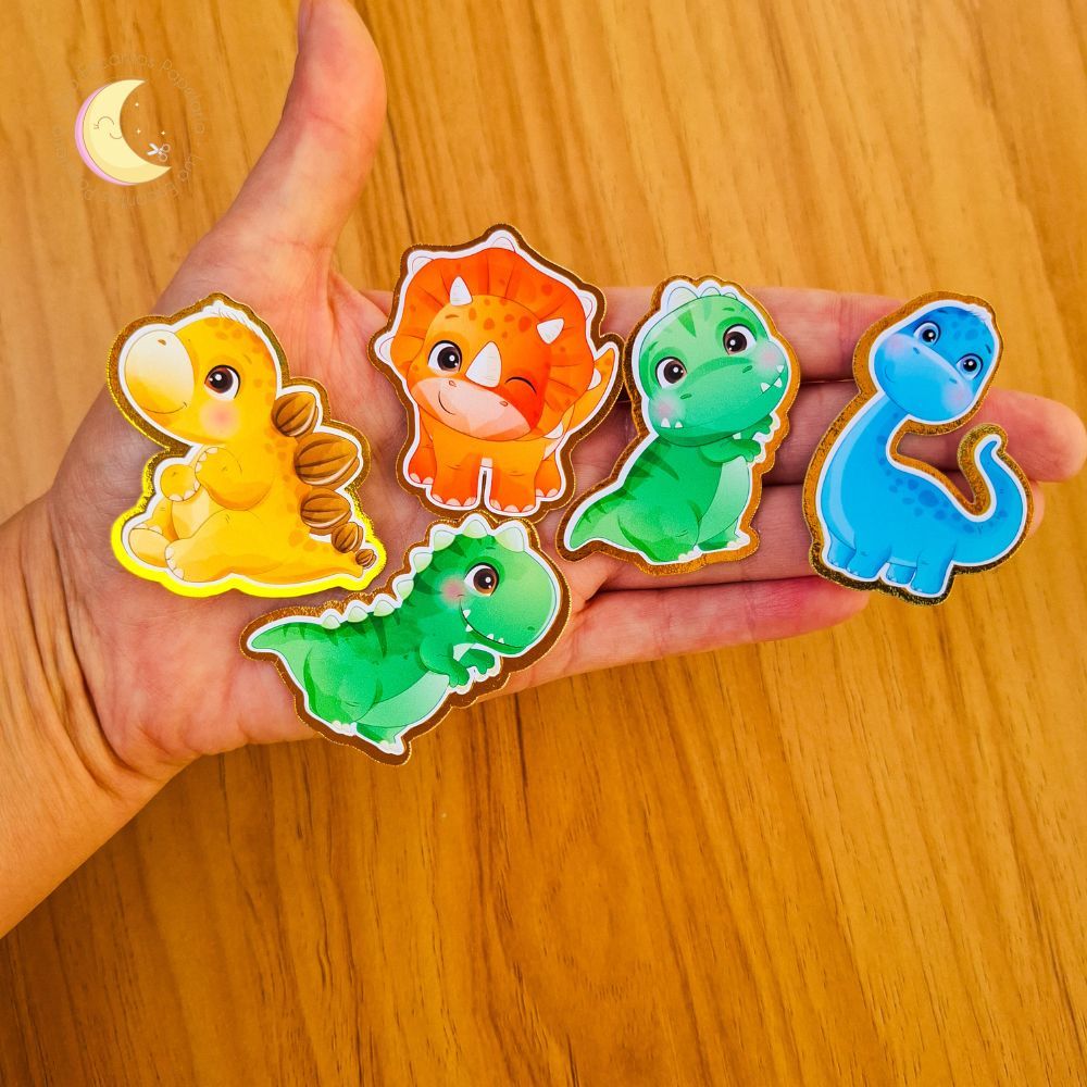 Aplique 3D Dinossauro Baby Personalizado para Lembrancinhas Festa Infantil