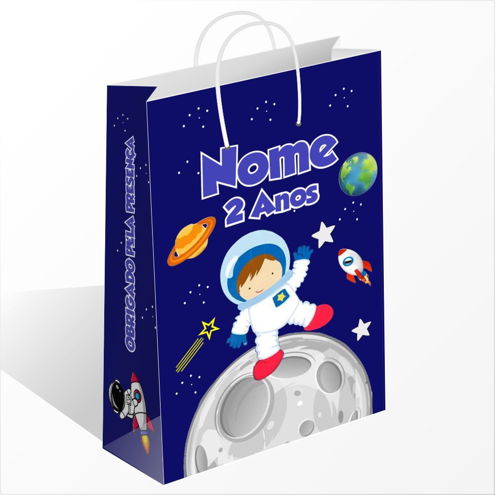 Sacolinha Astronauta Lua Sacolinha Personalizada com Nome Sacolinha de Festa Sacolinha Surpresa em Oferta na Shopee