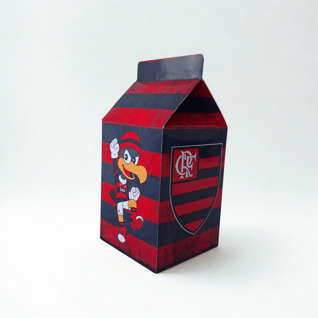 Caixinha milk FLAMENGO lembrancinha personalizada para festa de aniversário
