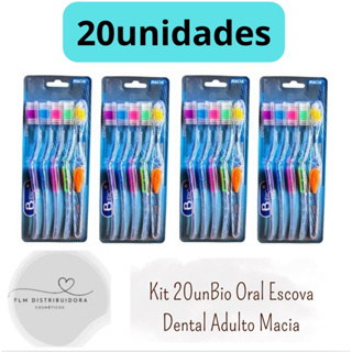 Bio Oral Kit com 5 / 10 / 20 / 30 / unidades Escova Dental Adulto – Cerdas Macias em Oferta na Shopee