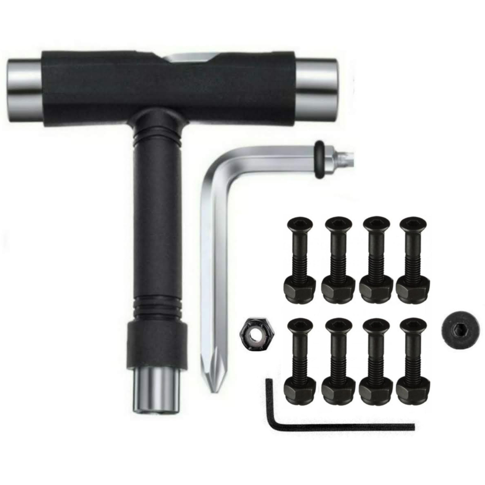 Chave De Skate T Manutenção E Montagem + Parafuso Base Allen com porca 10mm