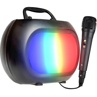 Caixa De Som Com Microfone Caixinha Bluetooth Karaokê Pendrive Usb Fm Sd p10 em Oferta na Shopee