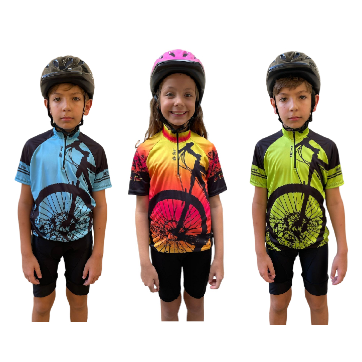 Camisa de Ciclismo Infantil Roupa de bicicleta para crianças