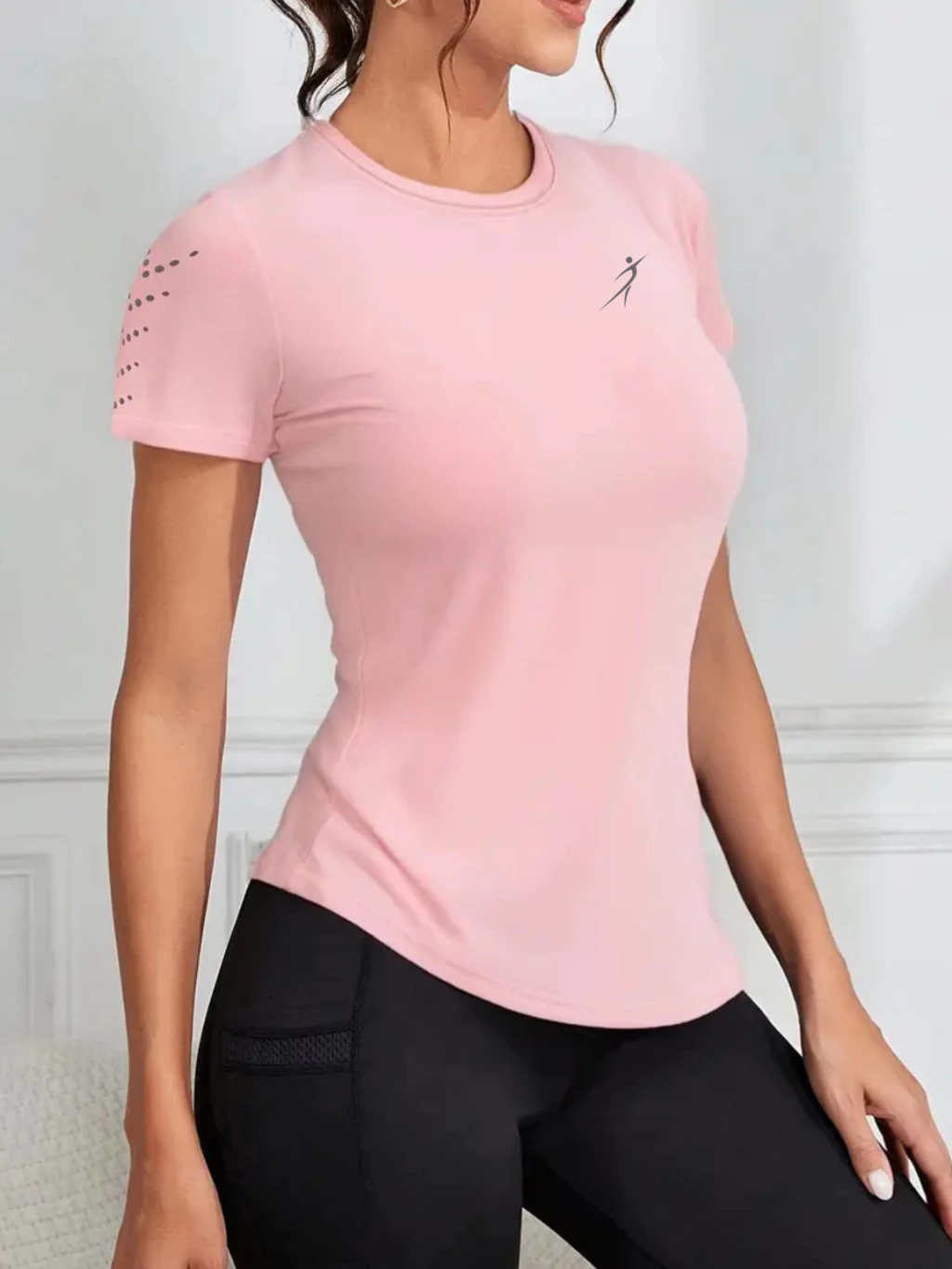 Camiseta Dry Fit Lamovie Feminina Academia Fitness Treino Corrida Caminhada UV Roupa Esportivas — imagem 1