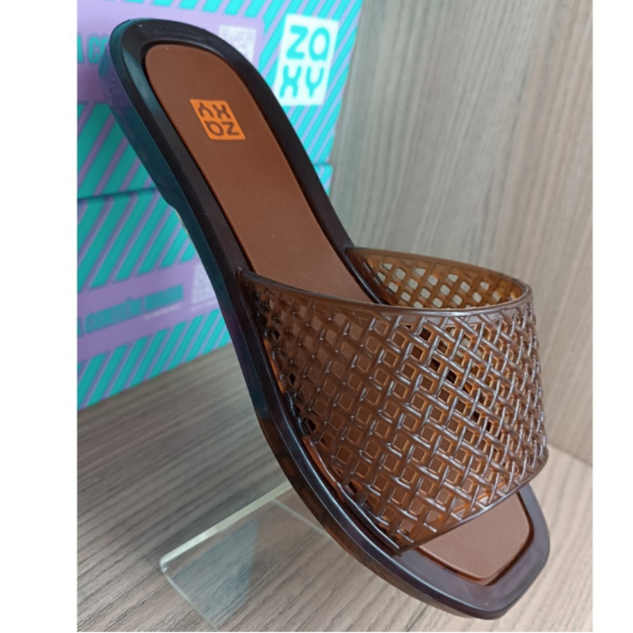 Chinelo Slide Feminino ZAXY Mesh Slide  Preta - Rosa Bergonia -  Marron - Nude Claro