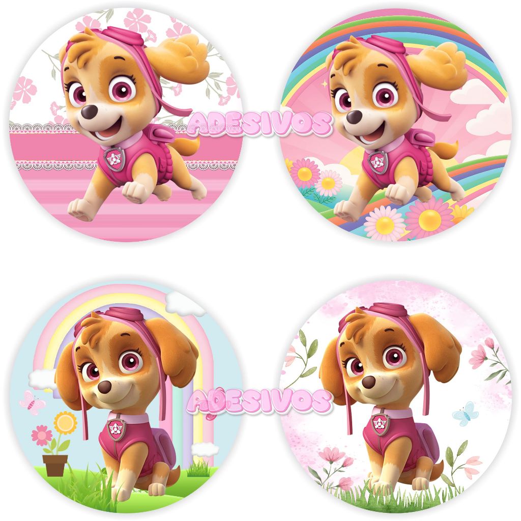 Adesivos Skye Patrulha Canina / Diversos temas Festa Aniversário Lembrancinha