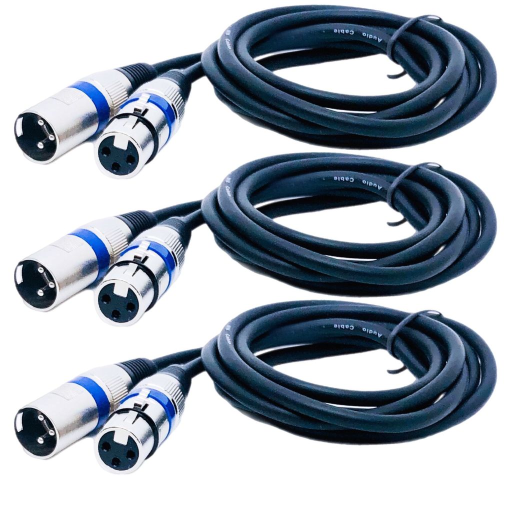 Kit 3 Cabo Microfone Xlr Canon Macho X Femea Balanceado Dmx Bm800 1 Metro em Oferta na Shopee