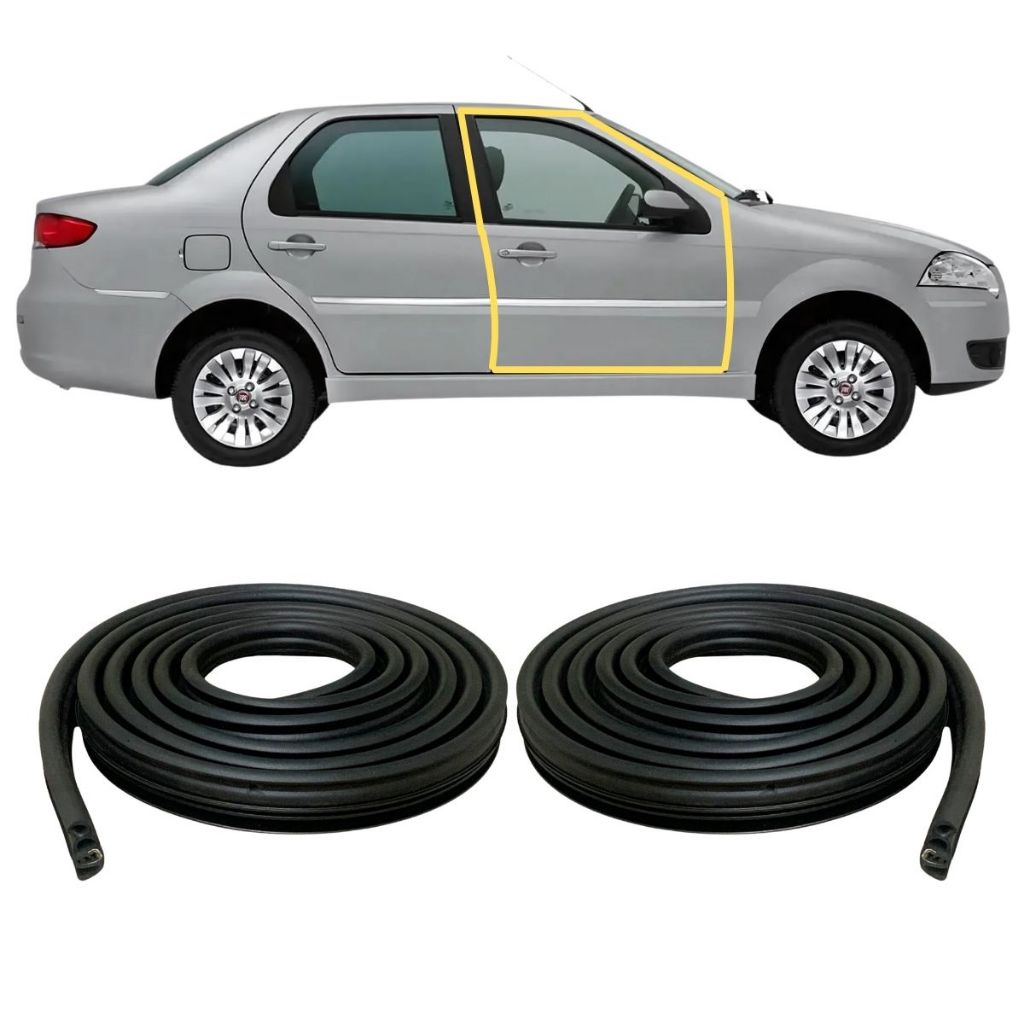 Par de Borrachas de Vedação Portas DIANTEIRAS Modelo PALIO / SIENA 4 Porta Veda Água Poeira em Oferta na Shopee