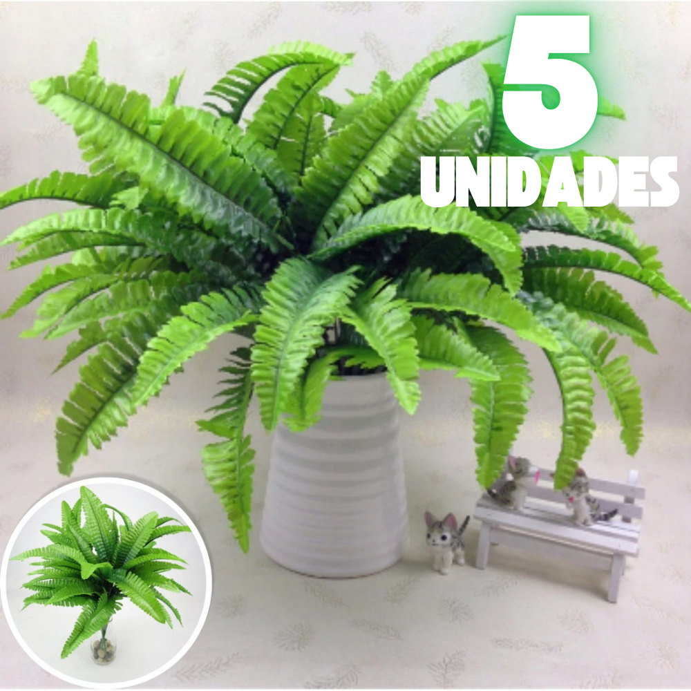 Buque Samambaia Artificial 58 Cm Planta Folhagem Decoração [Premium]