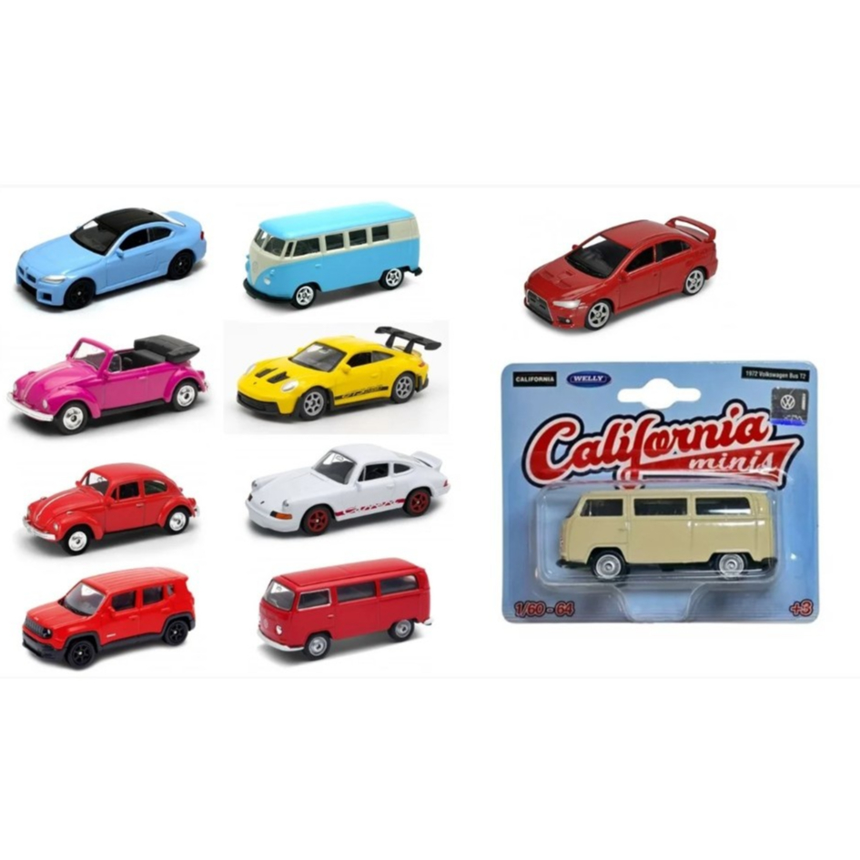 Miniatura Carro ESC/1:60-64 CALIFORNIA MINIS Kombi ,FUSCA. WELLEY em Oferta na Shopee