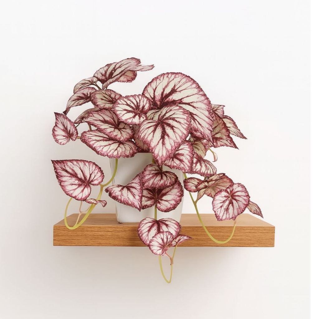 Arranjo decorativo com planta pendente begonia artificiais cores outonada premium no vaso em Oferta na Shopee