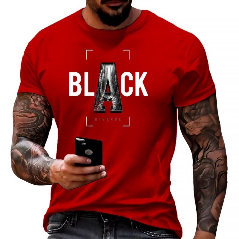 camiseta puro algodão masculina feminina B.l.a.c.k estampada cores diversas