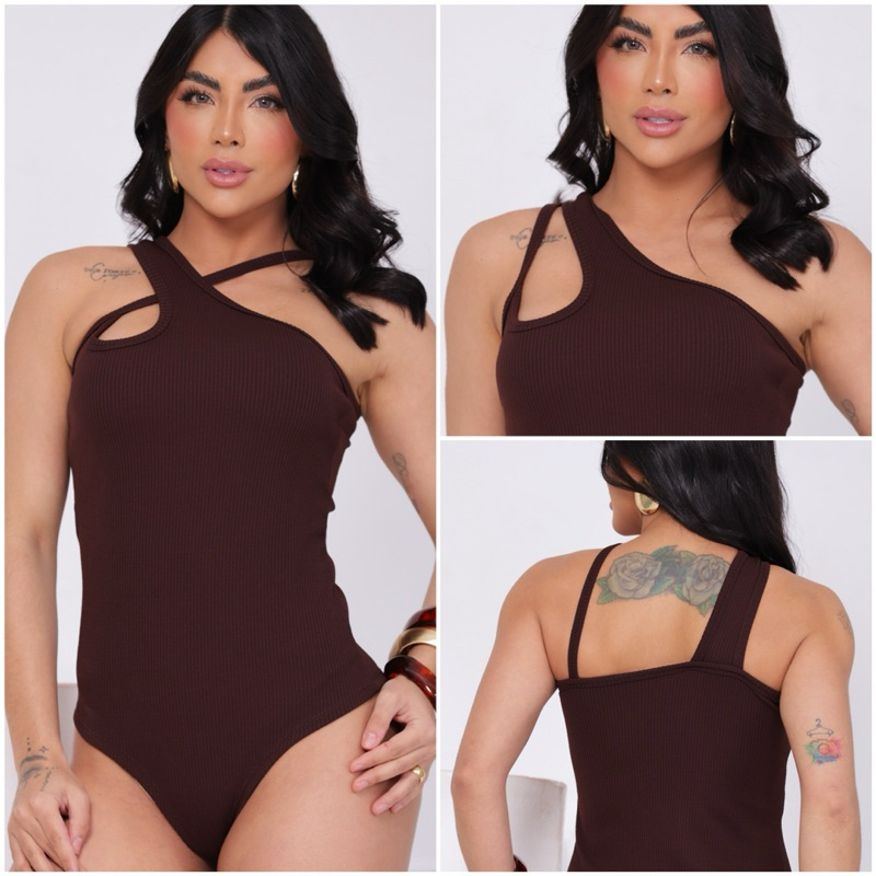 Body Femenino Ana ruga 2 em 1 Forró Duplo Básico Moda Casual - Bori Traspassado