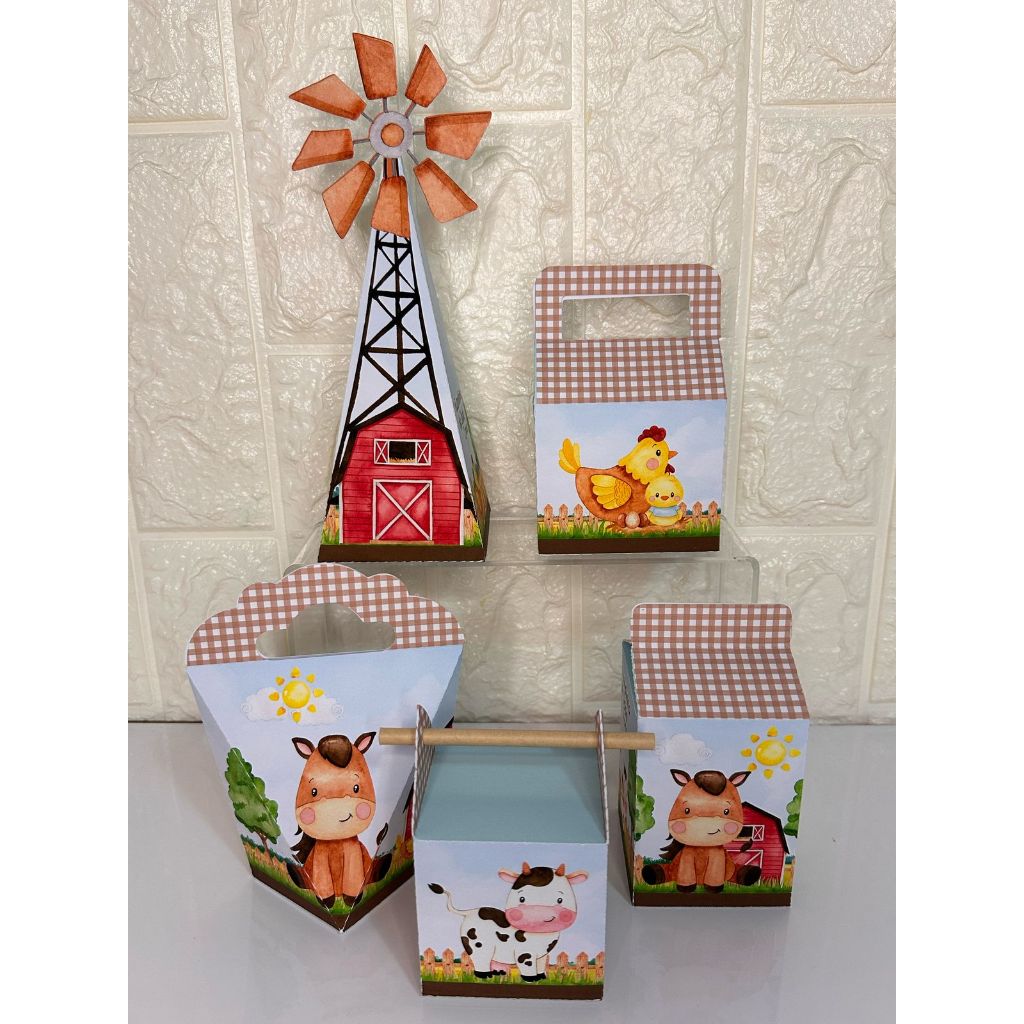 Kit Festa FAZENDINHA Personalizado PEGUE E MONTE Lembrancinhas - Caixinha Personalizada