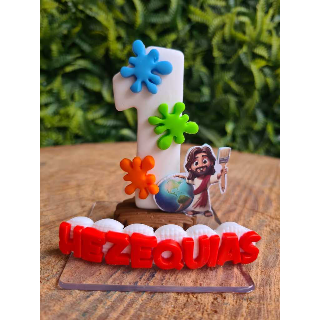 VELA PERSONALIZADA EM BISCUIT, O MAIOR PINTOR DO MUNDO COM NOME E PAVIO