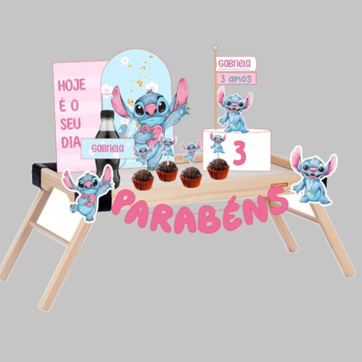 KIT FESTA NA BANDEJA | DECORAÇÃO STITCH | CAFÉ DA MANHÃ | BANDEJA CAFÉ DA MANHÃ em Oferta na Shopee