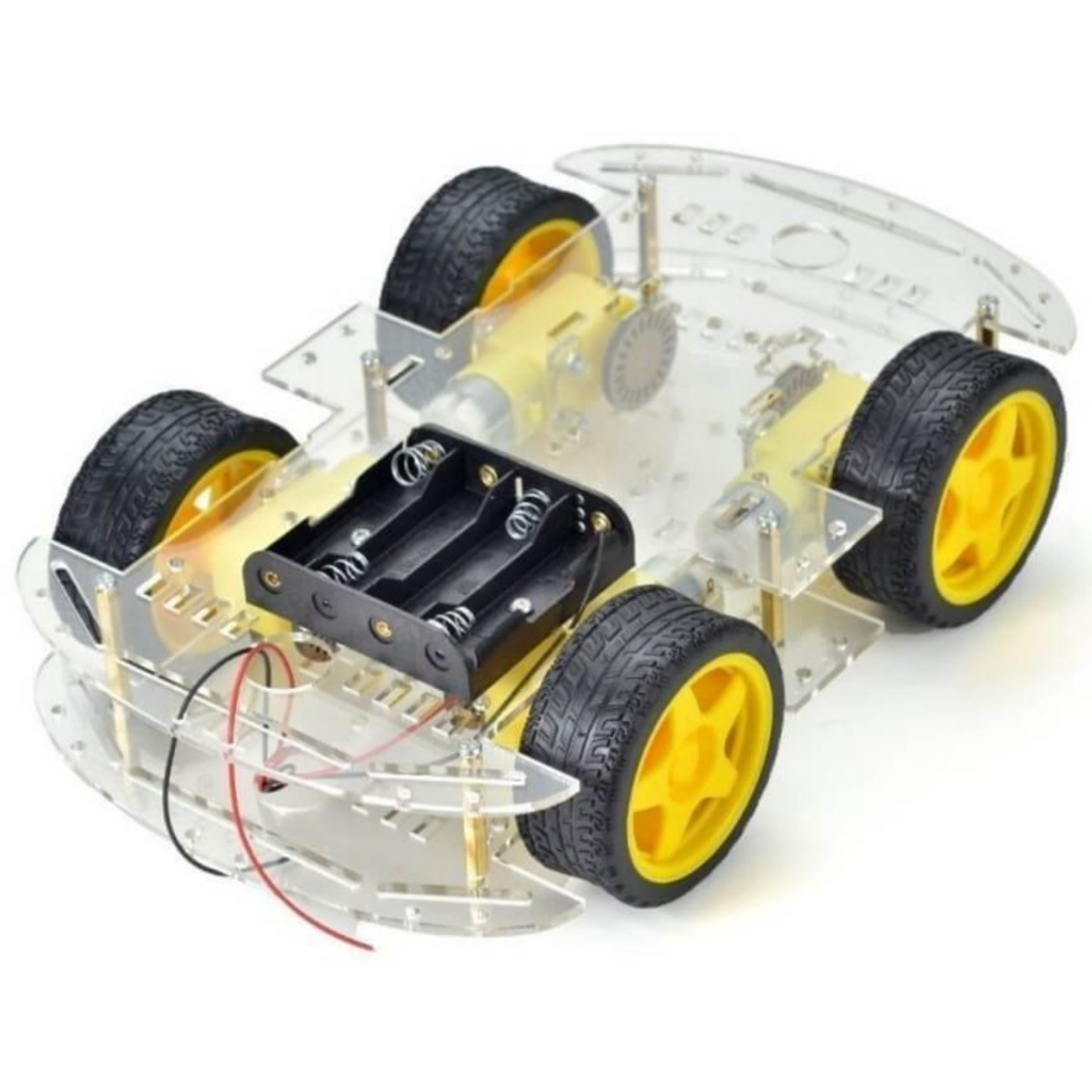 Kit Chassi Duplo Carro 4 Rodas 4wd Robótica Arduino Robô