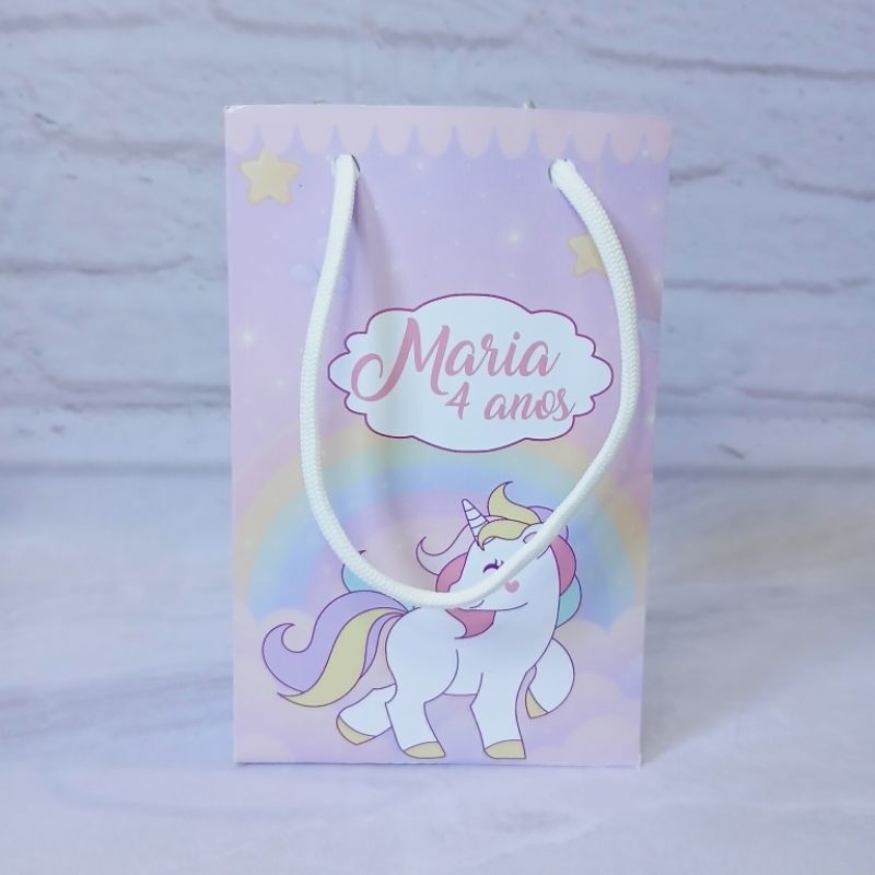 Sacolinha Unicórnio| Lembrancinha Personalizada| Festa Infantil| Aniversário