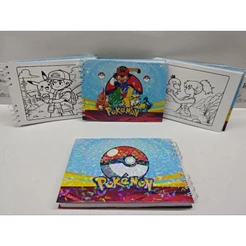 Caderno de Colorir Pokemon 50 Folhas | Capa Dura + Acetato | Papel 150g –