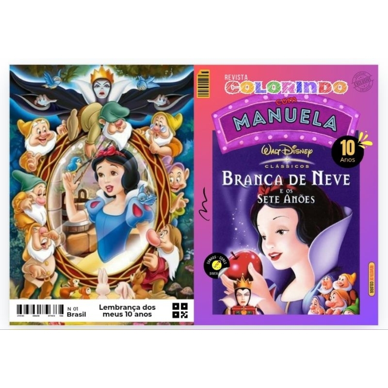 20 Livrinho de Colorir Branca de Neve Personalizado com Nome e Idade Festa Infantil Aniversário