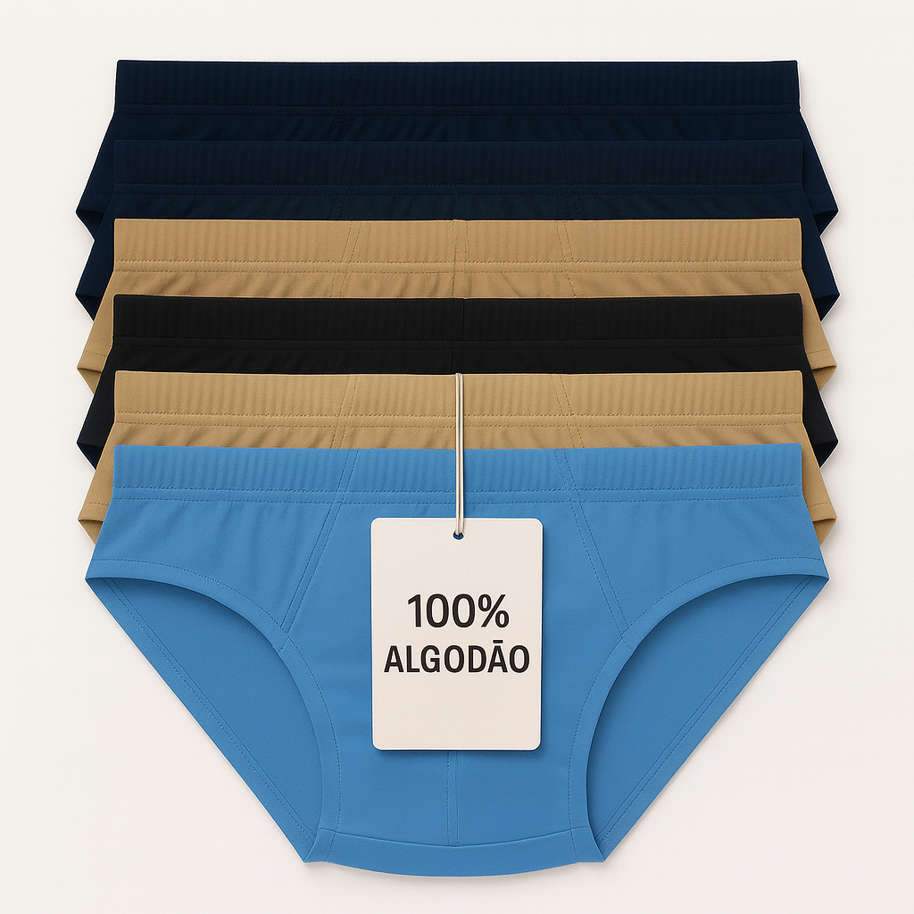 Kit 10 Cueca Infantil 100% Algodão com Forro Duplo Dino Menino Slip Tradicional Criança