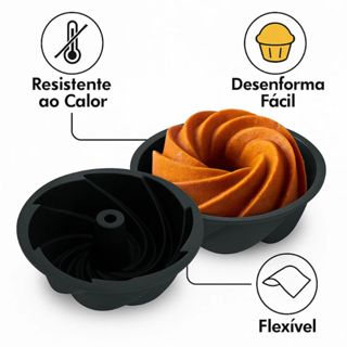 Forma De Silicone 16cm Bolo Pudim Torta Redonda Grande Forno Air Fryer Micro-ondas Lava-louças Vermelha Cinza Preta em Oferta na Shopee