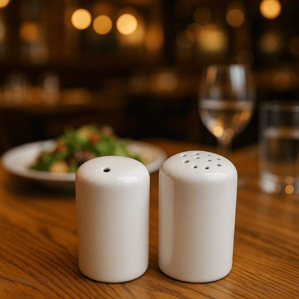 Saleiro Paliteiro Organizador de Mesa de Porcelana Premium Linha Hotel Bar Restaurante