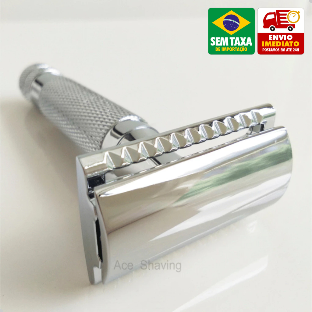 Kit Aparelho de Barbear Retrô de Metal com 1 Lâmina Incluso GP6 Barbeador Clássico Manual em Oferta na Shopee