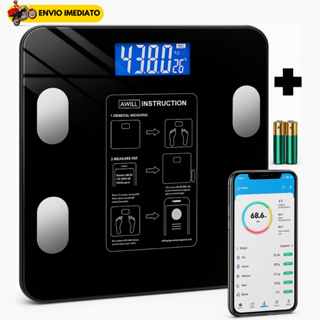 Balança Bioimpedancia Digital Bluetooth Corporal até 180kg Resultado Pelo Celular + Pilhas em Oferta na Shopee