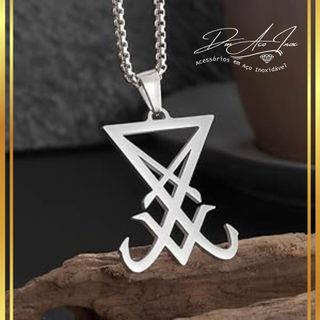 Colar Sigilo Lúcifer Aço Inoxidável Selo Salamão Goetia Goecia Dark Goth Artesanal