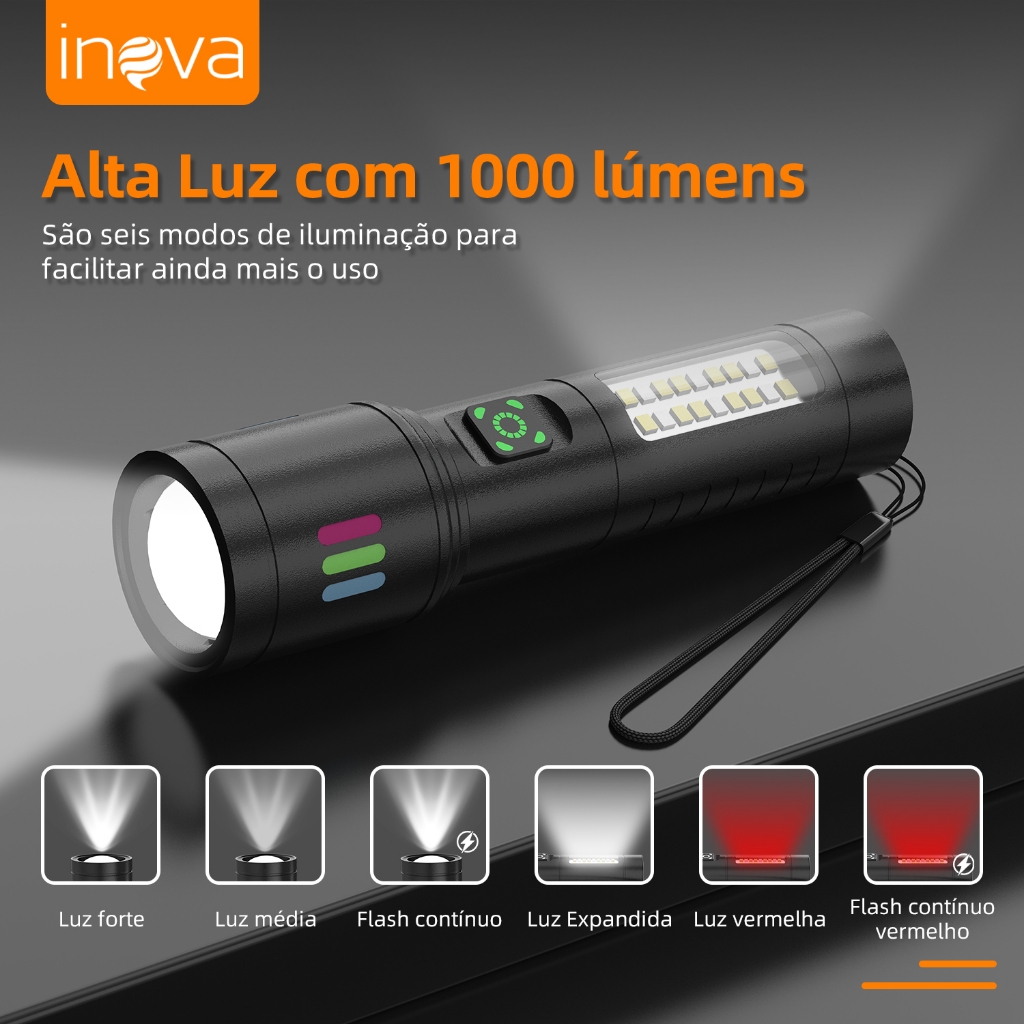 Inova Lanterna Super Potente Tática em Oferta na Shopee