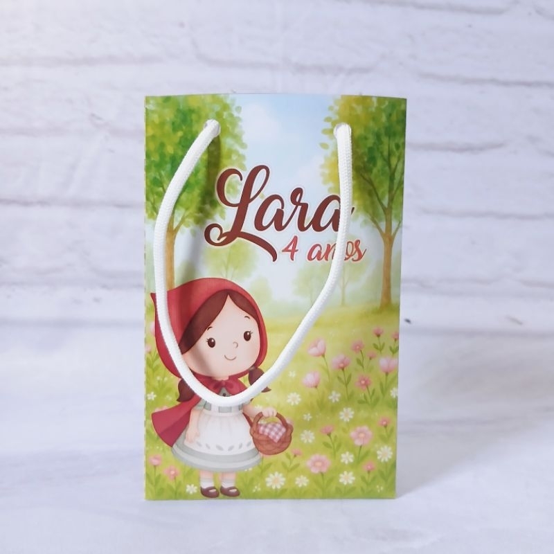 Sacolinha Chapeuzinho Vermelho Aquarela| Lembrancinha Personalizada| Festa Infantil| Aniversário